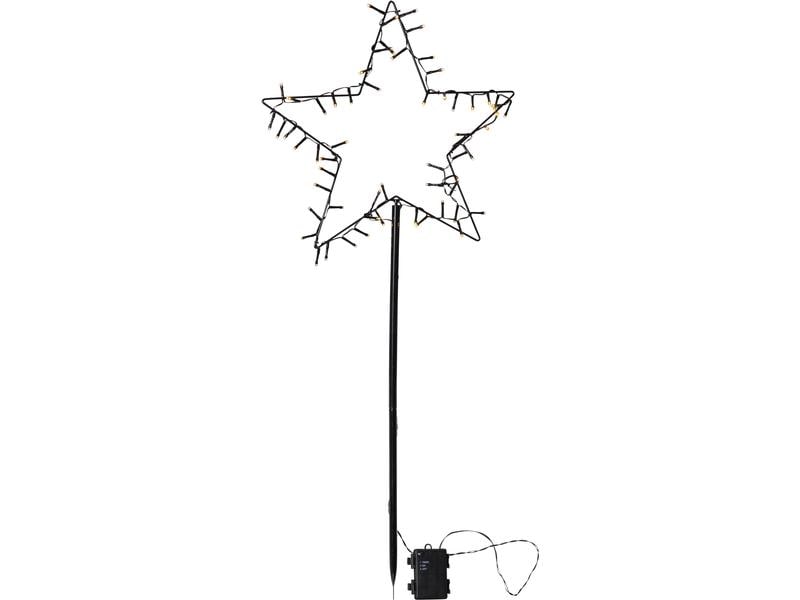 Star Trading | LED Stern Spiky 93cm | BxH: 39x93cm, Batt: 3xAA, Timer 6/18
