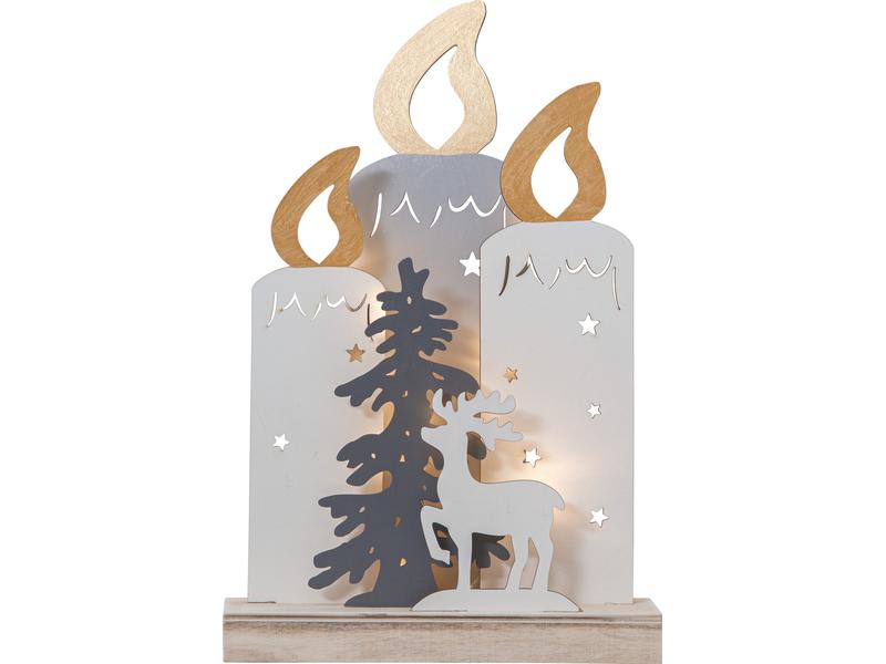 Star Trading | Kerzenständer Fauna | 6 cm x 34 cm x 22 cm, 10 LEDs, Indoor