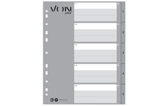 VON Register Zahlen 1-5, A4 Überbreite, PP