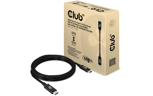 Club 3D, USB4 Gen2x2 Typ-C Kabel 4K60Hz