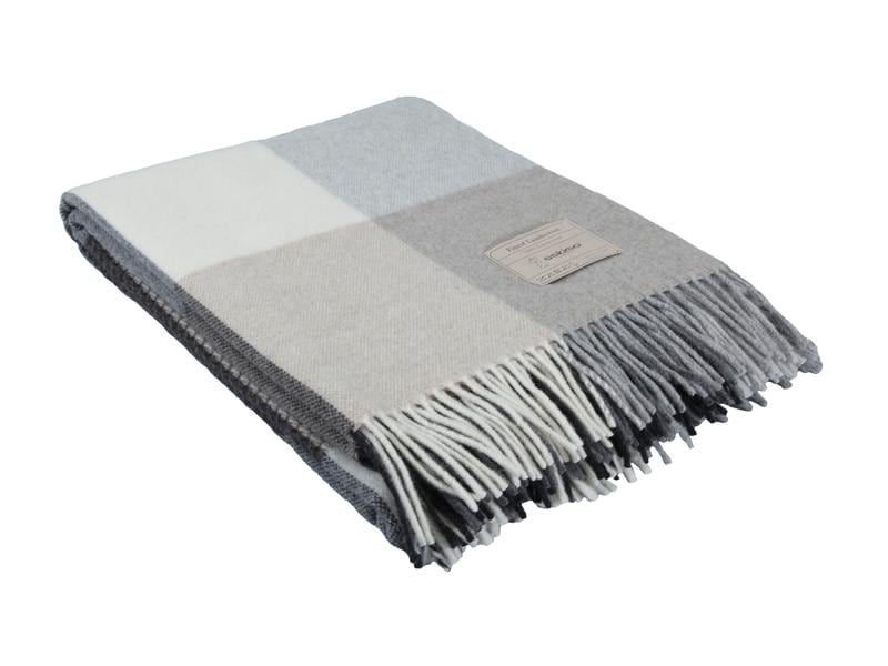 Eskimo | Decke Firenze karo, Nature | 100% Lammwolle, , 130x180cm