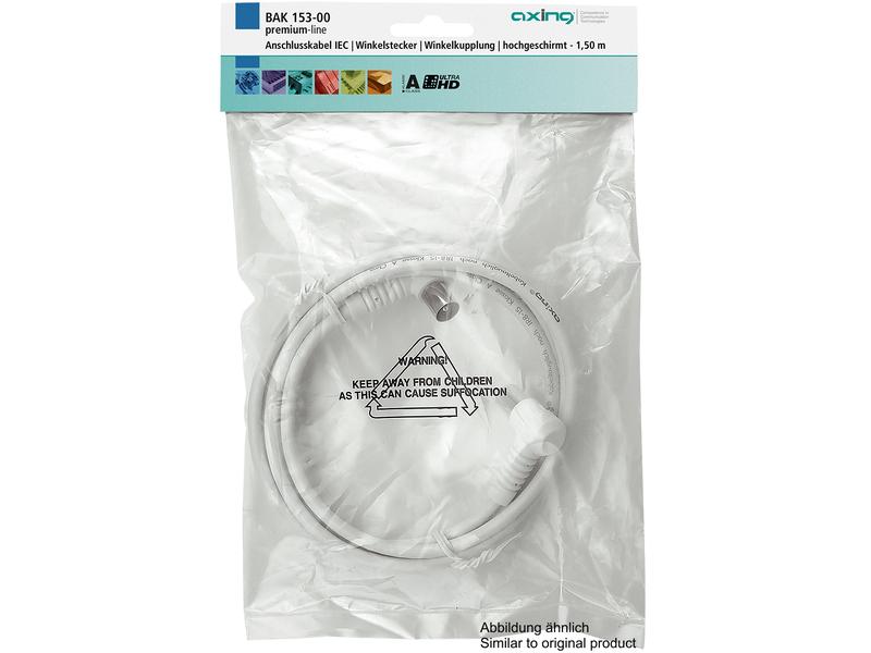 Axing | Antennenkabel gewinkelt 5m | Antennenkabel 5.0m, IEC, Winkelstecker