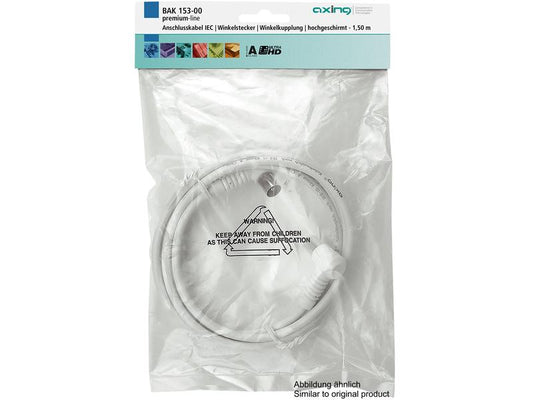 Axing | Antennenkabel gewinkelt 5m | Antennenkabel 5.0m, IEC, Winkelstecker