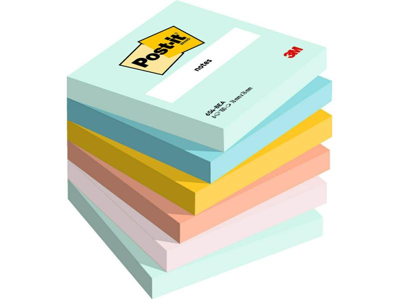 Post-it | 3M Post-it Notes, beachside | 6 Blöcke à 90 Blatt, 76 x 76 mm