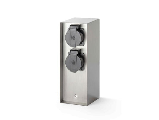 Schönenberger | IP55 Energiesäule 4xT13 | L:130mm B:85mm H:230mm nickel, rostfrei