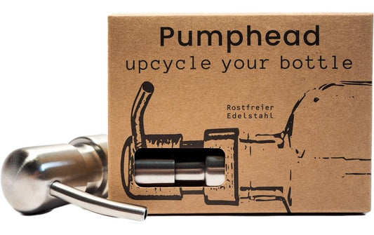 Pumphead | Seifenpumpe für Glasgetränkeflasc | Individuell anpassbar, Rostfreier Edelstahl