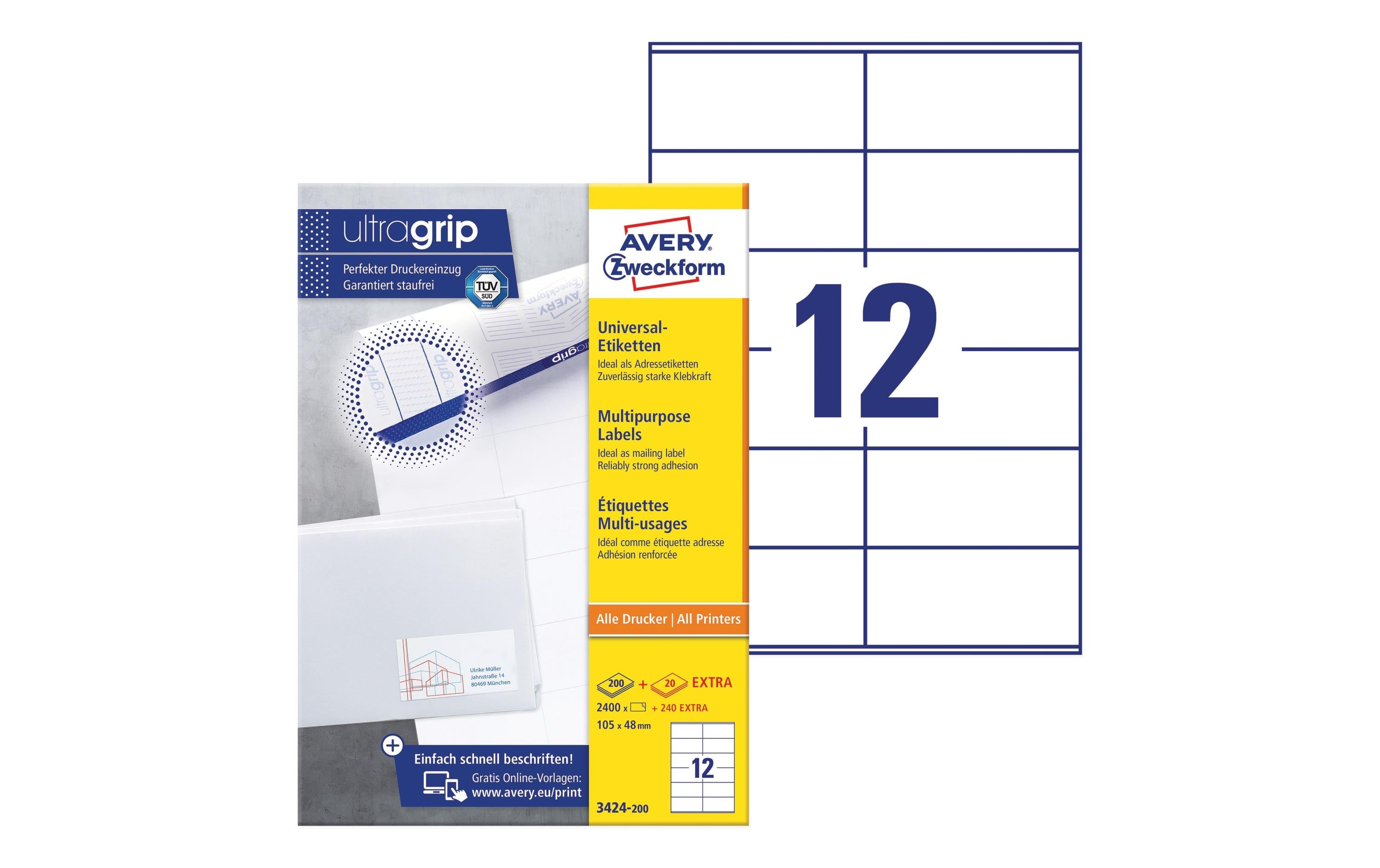 AZ Universal-Etiketten ultragrip,