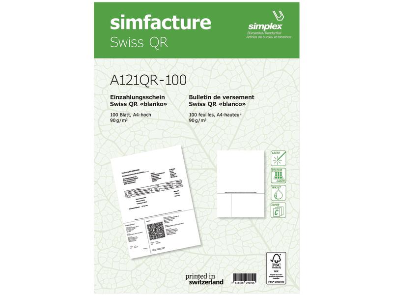 Simplex | Simfacture Swiss QR FSC, 500 Stk | 90 g/m², 500 Blatt