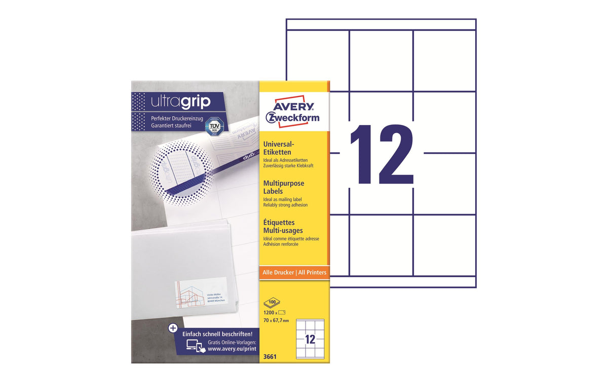 AZ Universal-Etiketten, 100 Blt, 1200 Stk