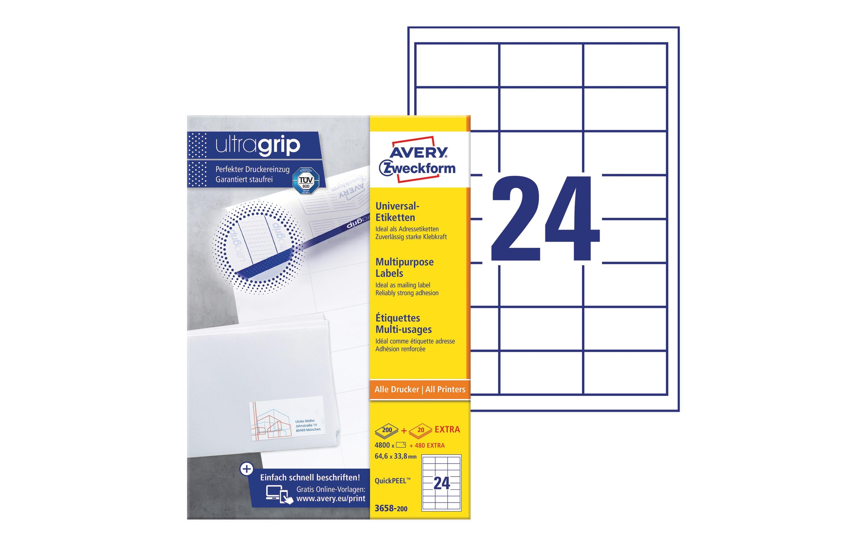 AZ Universal-Etiketten, 220 Blatt, 5280 Stk