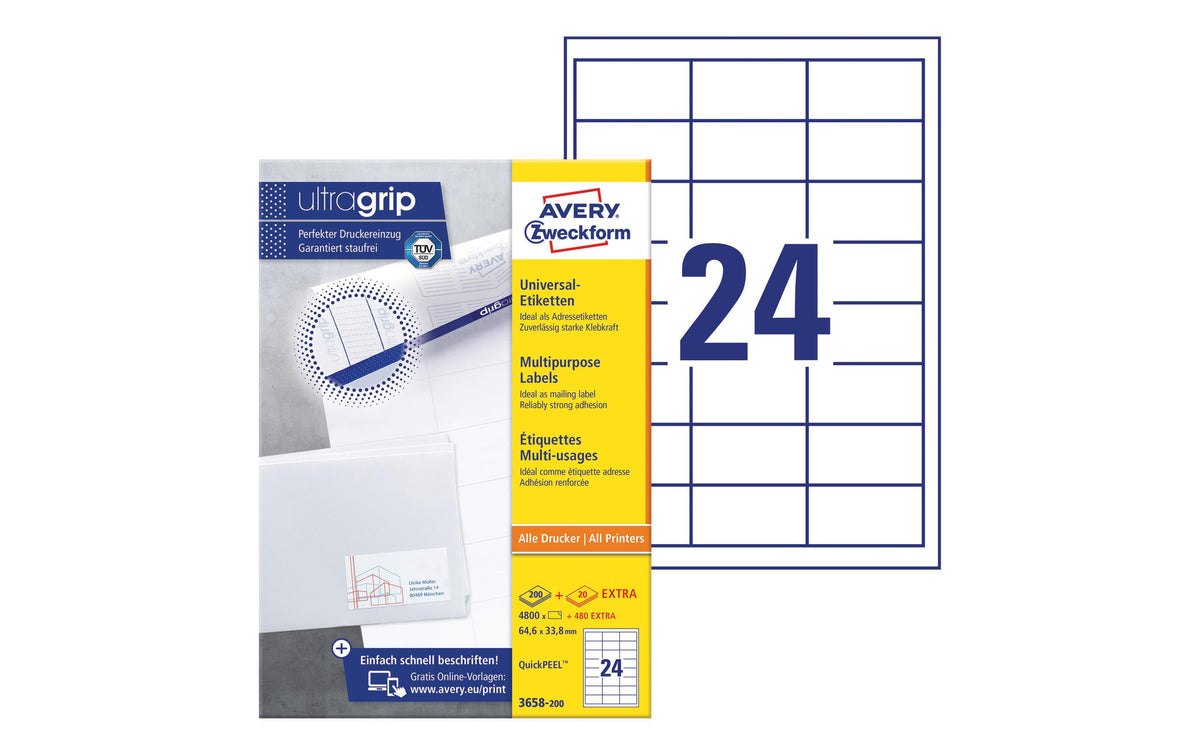 AZ Universal-Etiketten, 220 Blatt, 5280 Stk