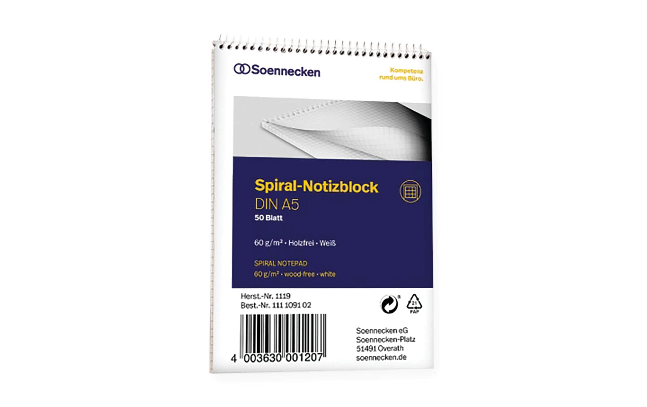 Soennecken, Spiralblock A5, 50 Blätter, kar