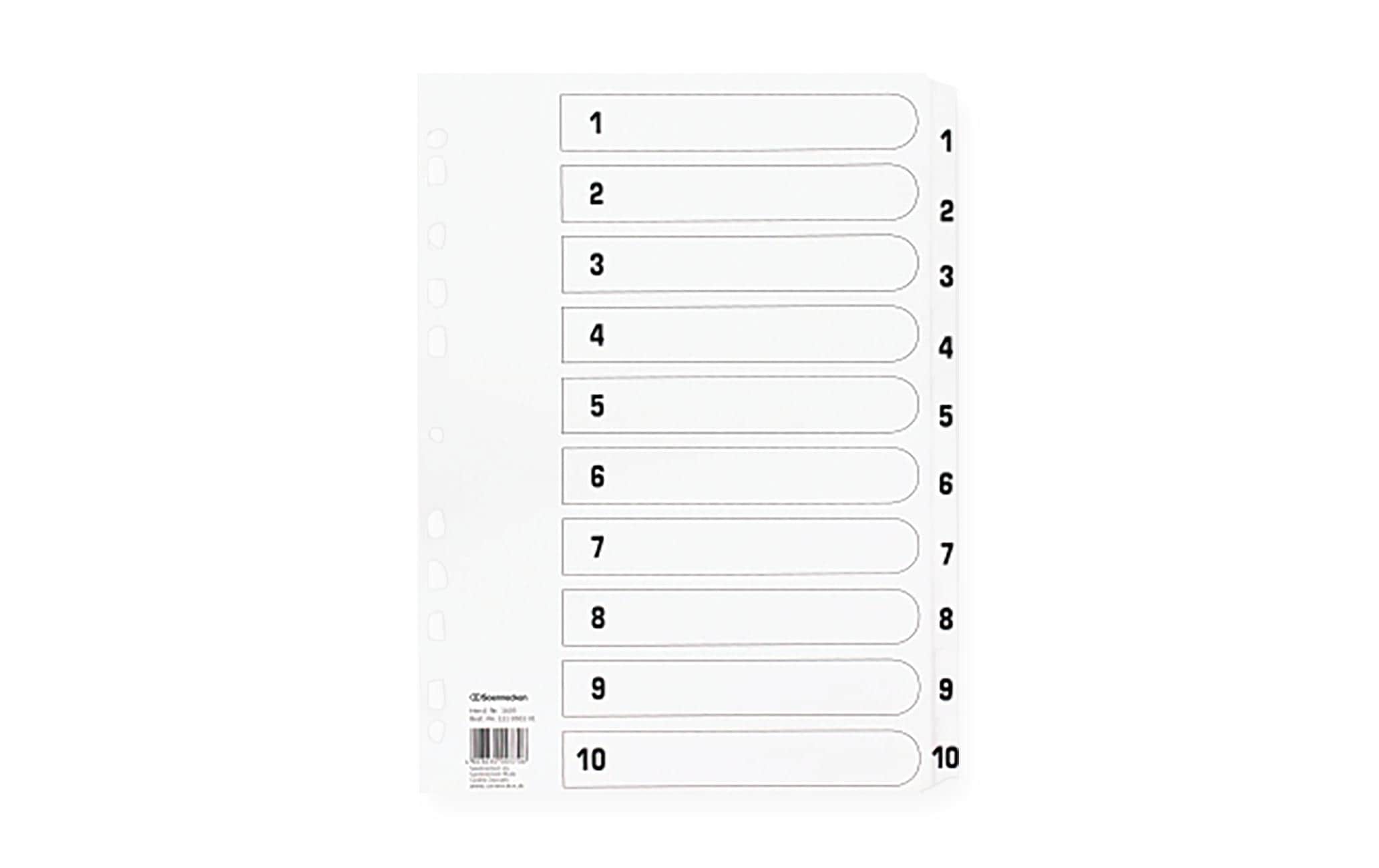 Soennecken, Register 1-10