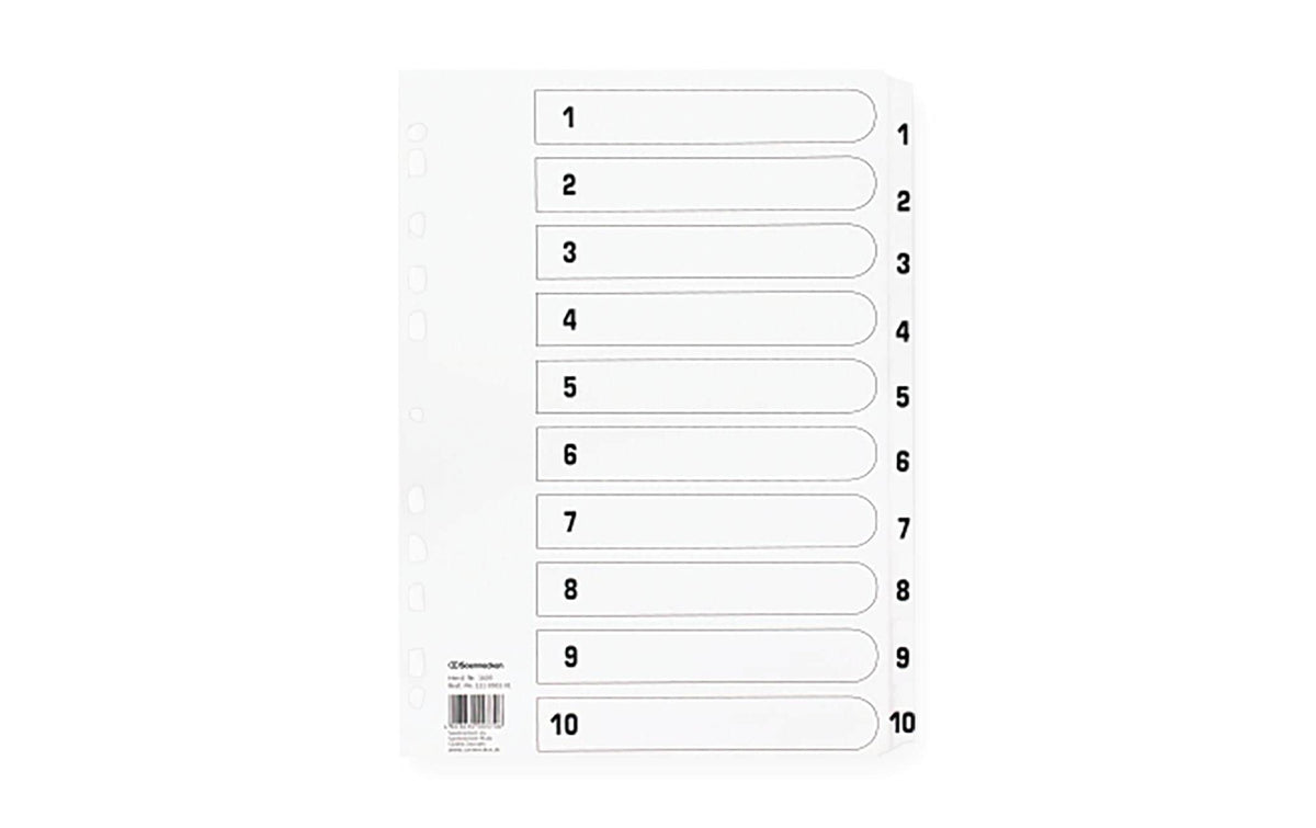 Soennecken, Register 1-10