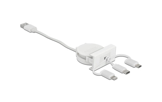 Delock Easy45 Modul 3 in 1 Aufrollkabel