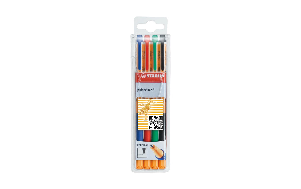Stabilo Visco Gel-Rollerball, 4 Stk