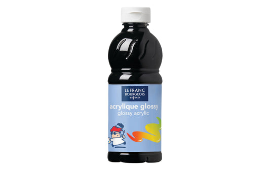 LEFRANC, Acrylfarbe Glossy 500 ml, Schwarz