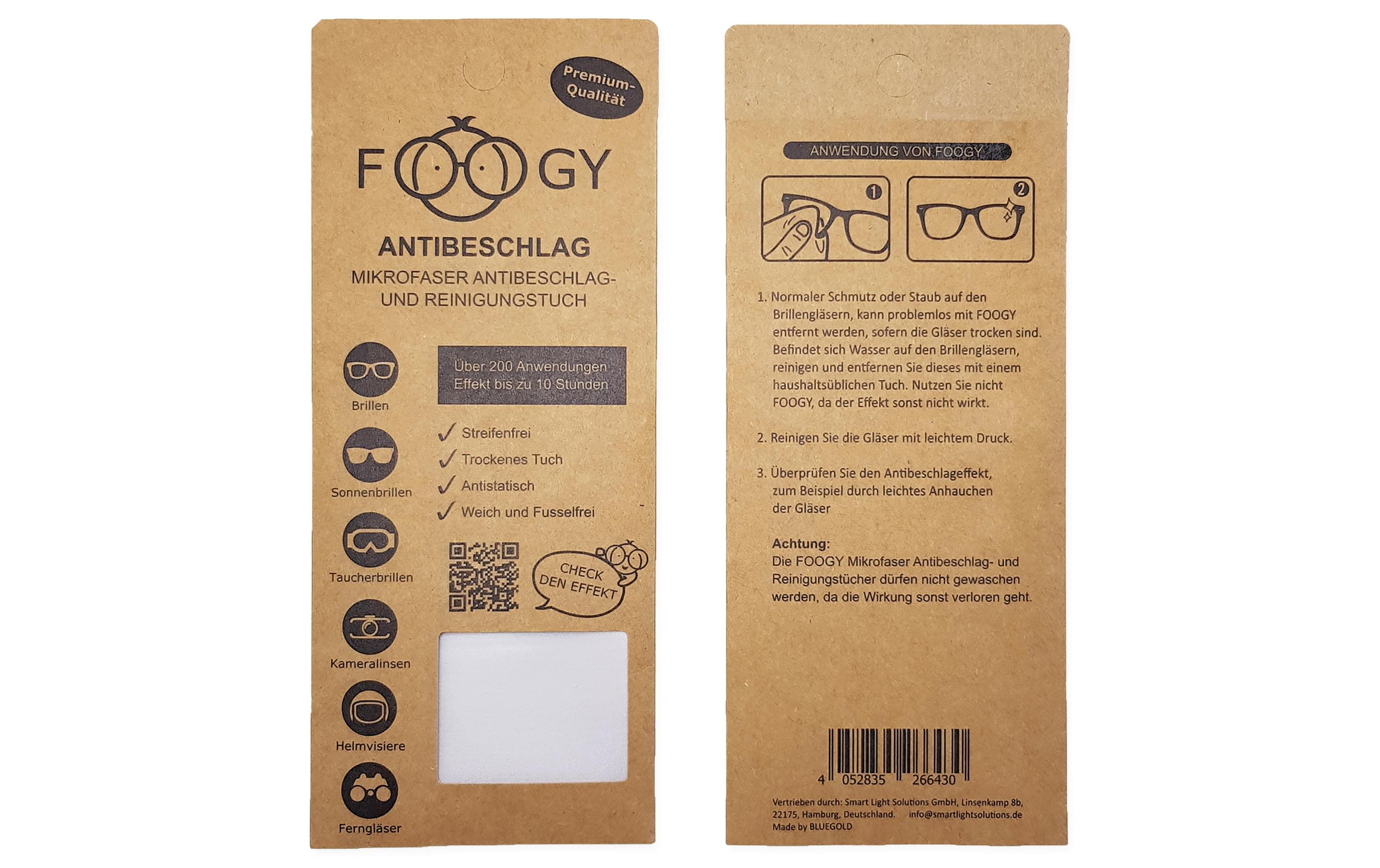 foogy Microfasertuch mit Antibeschlageffekt