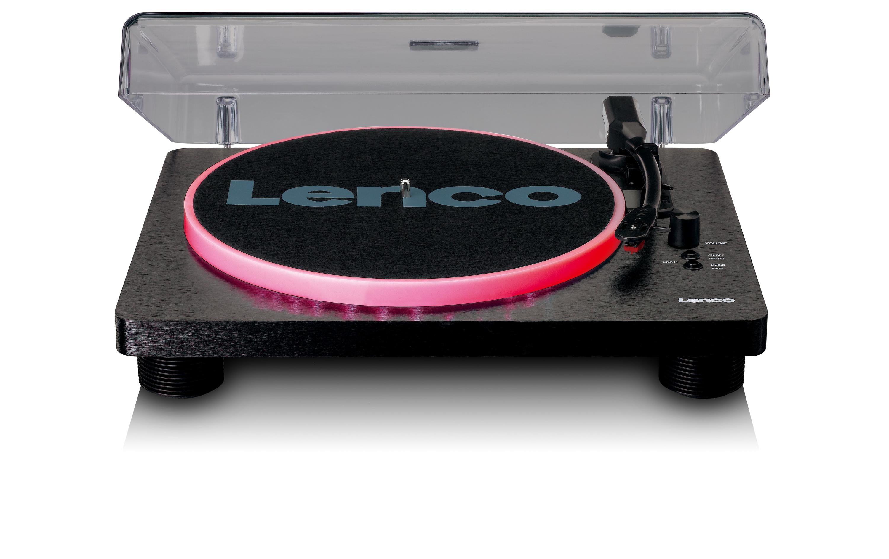 Lenco LS-50LEDBK, Plattenspieler, Schwarz