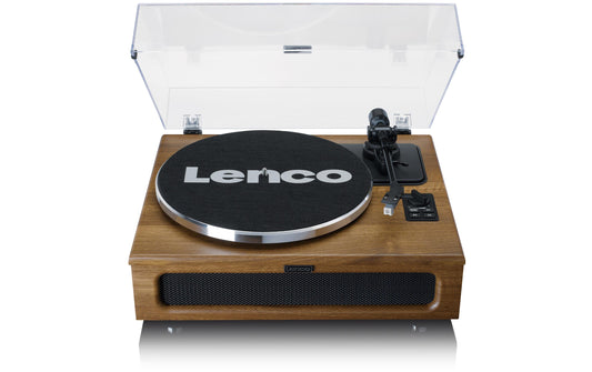 Lenco | LS-410WA, Plattenspieler, Braun | Riemenantrieb, 33/45 RPM, 4 Lautsprecher