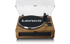 Lenco | LS-410WA, Plattenspieler, Braun | Riemenantrieb, 33/45 RPM, 4 Lautsprecher
