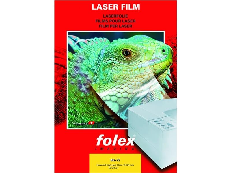 Folex | Farblaserfolie High Heat, 50 Stk | transparent, 0.125 mm A3