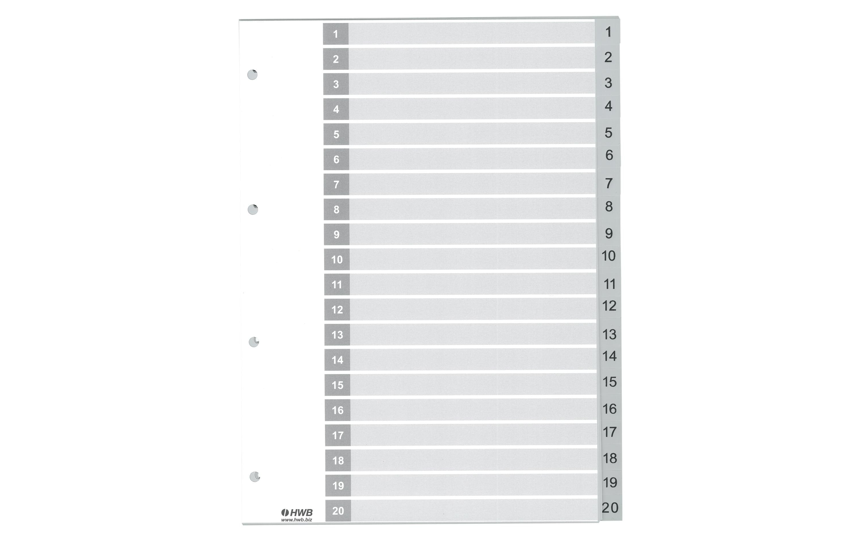 HWB, Register A4, PP 1-20