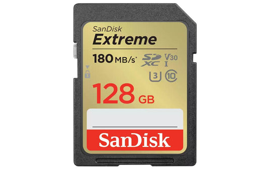 SanDisk | SDXC Card Extreme 128GB | Lesen 180MB/s, Schreiben 90MB/s