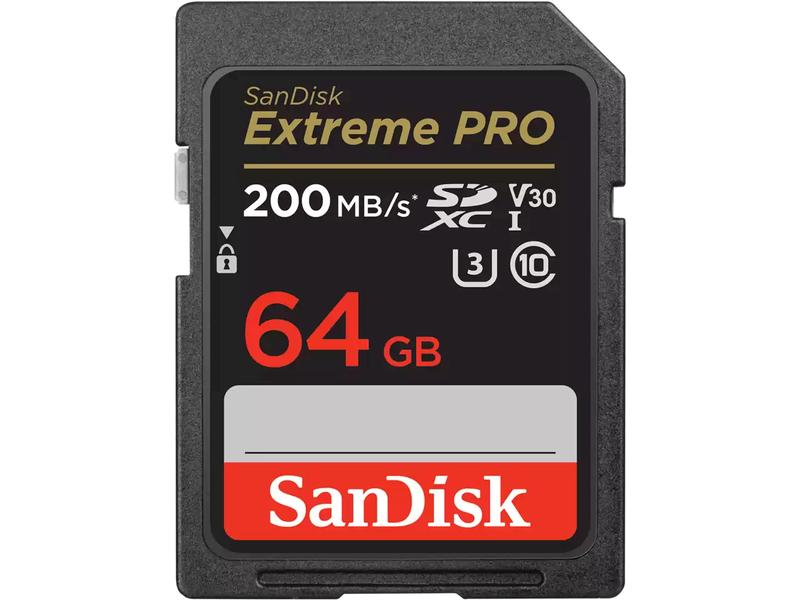 SanDisk | SDXC Card Extreme Pro 64GB | Lesen 200MB/s, Schreiben 90MB/s