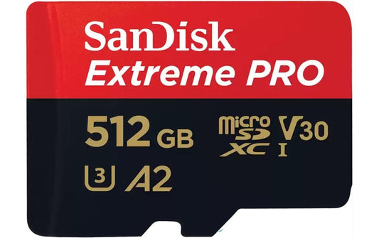 SanDisk | microSDXC Card Extreme Pro 512GB | Lesen 200MB/s, Schr. 140MB/s, inkl. Adapter