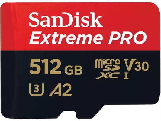 SanDisk | microSDXC Card Extreme Pro 512GB | Lesen 200MB/s, Schr. 140MB/s, inkl. Adapter
