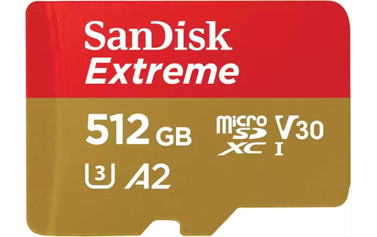 SanDisk | microSDXC Card Extreme 512GB | Lesen 190MB/s, Schr. 130MB/s, inkl. Adapter