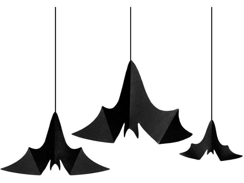 Partydeco | Anhänger Fledermäuse | schwarz, 3 Stk.