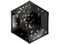 Partydeco | Teller Trick or Treat | 20 cm, schwarz/gold, 6 Stk