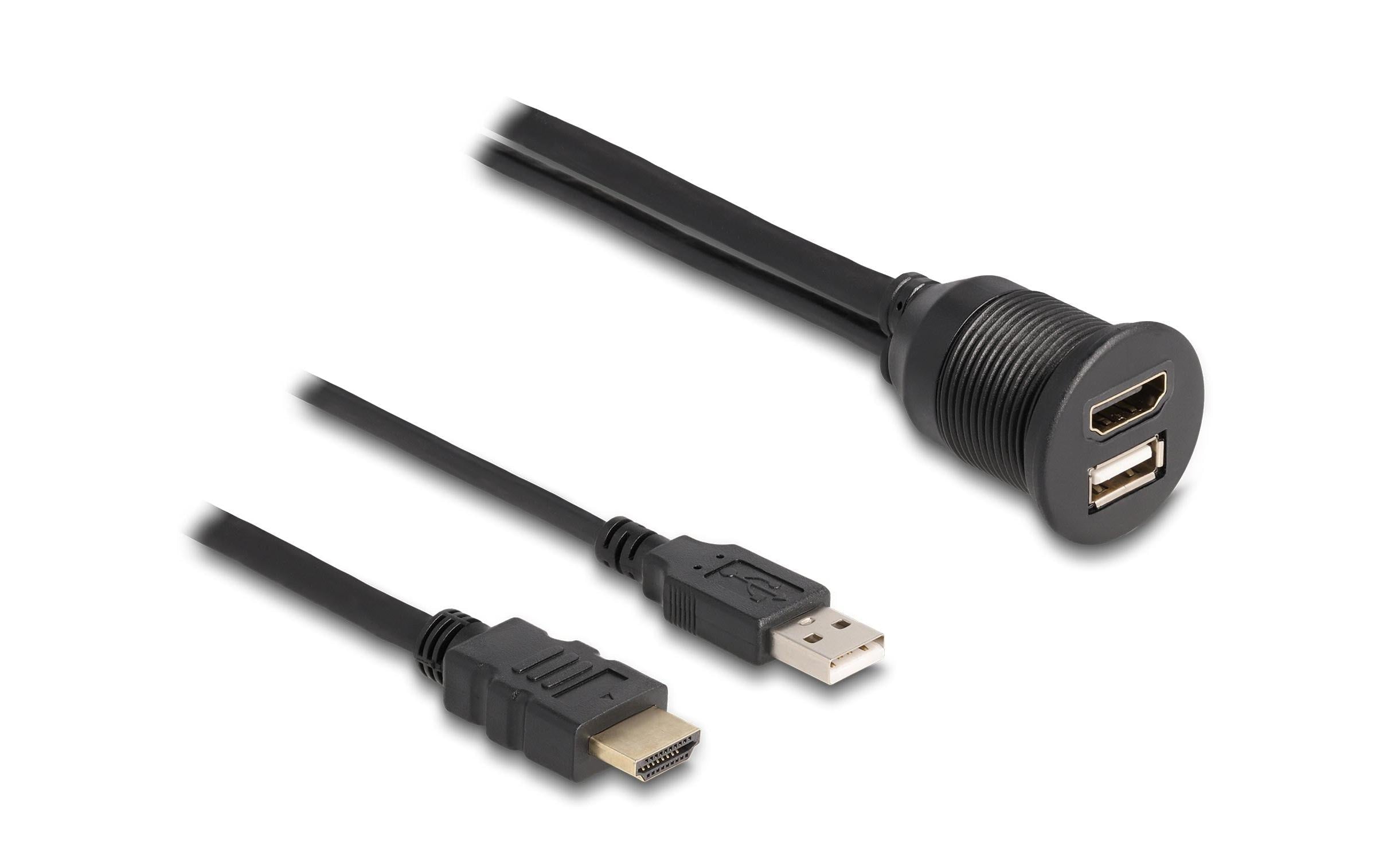 Delock HDMI A-Stecker&USB2 Typ-A Stecker,1m