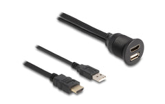 Delock HDMI A-Stecker&USB2 Typ-A Stecker,1m