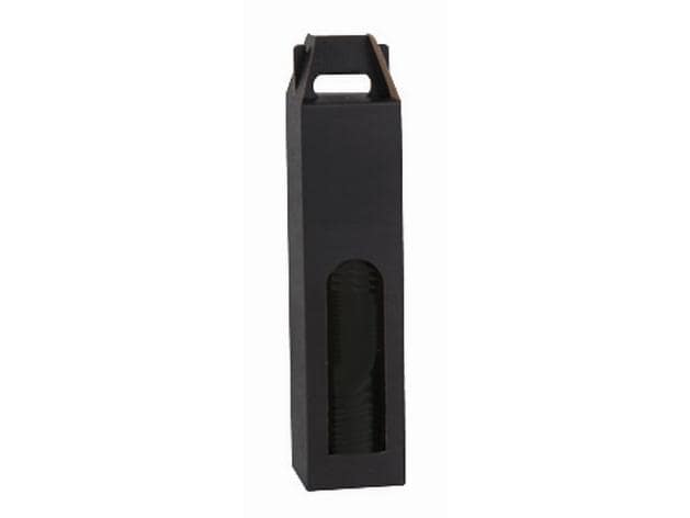 Brieger | Tragverpackung für Wein | 1 Flasche, 8.2 x 8.2 x 3.3 cm, schwarz
