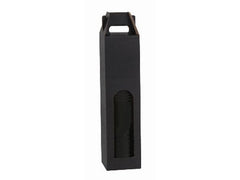 Brieger | Tragverpackung für Wein | 1 Flasche, 8.2 x 8.2 x 3.3 cm, schwarz