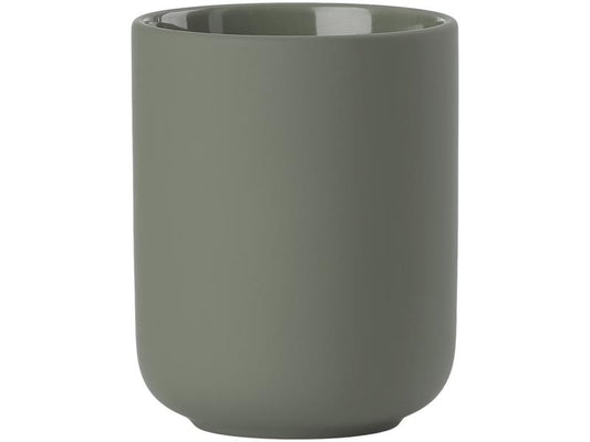 Zone Denmark | Zahnputzbecher Ume Olive Gree | H:10,3cm D:8.3cm, Steingut