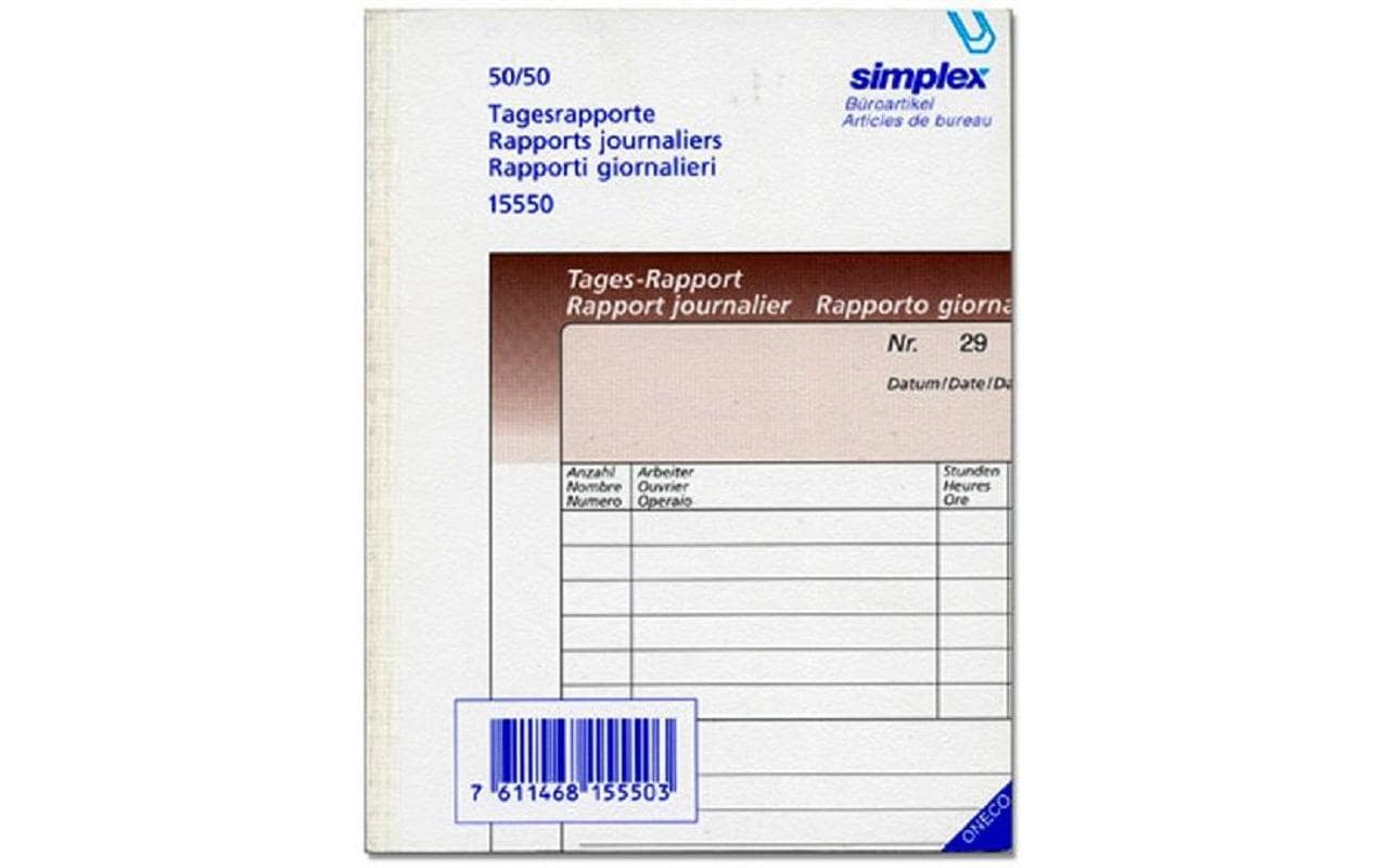 Simplex Tages-Rapport-Buch
