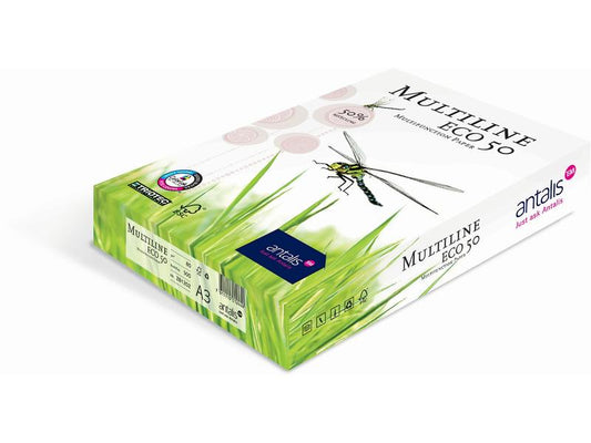 Antalis | Multiline Eco 50 Kopierpapier | A3, 80 g/m², Palette 50000 Blatt