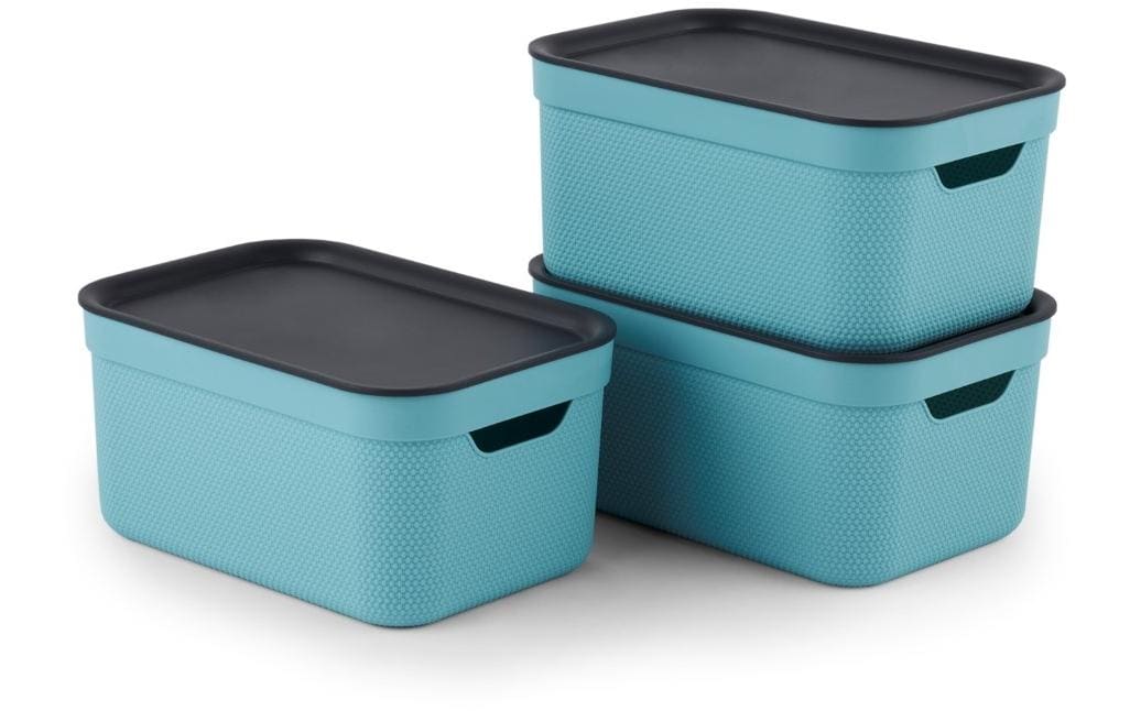 Rotho 3er-Set Dekoboxen blau A5 JIVE