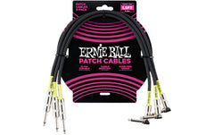 Ernie Ball | 6076 Patchkabel | gerade/gew., schwarz, 45cm, 3er