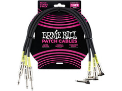 Ernie Ball | 6076 Patchkabel | gerade/gew., schwarz, 45cm, 3er