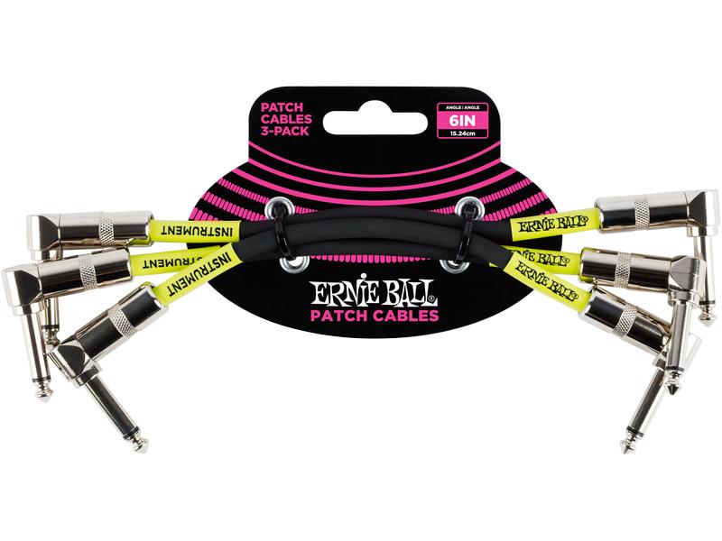 Ernie Ball | 6050 Patchkabel | gew./gew., schwarz, 15cm, 3er