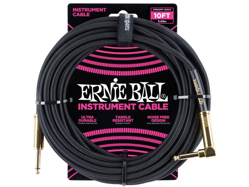 Ernie Ball | 6081 Kabel | Kabel, 3 m, schwarz, Gewebe
