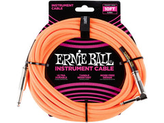 Ernie Ball | 6079 Kabel | Kabel, 3 m, neonorange, Gewebe