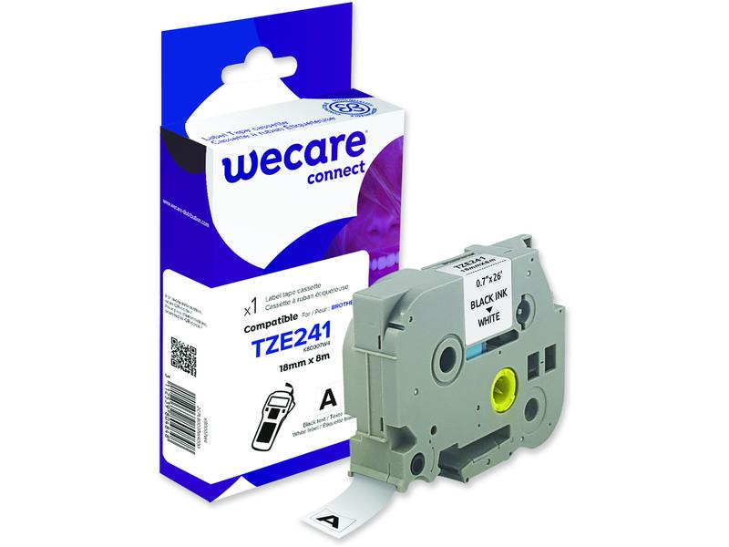 Wecare | Band, laminiert 18 mm | TZE-241, schwarz auf weiss