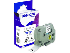 Wecare | Band, laminiert 24 mm | TZE-251, schwarz auf weiss