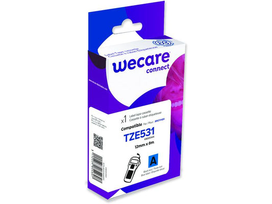Wecare | Band, laminiert 12 mm | TZE-531, schwarz auf blau